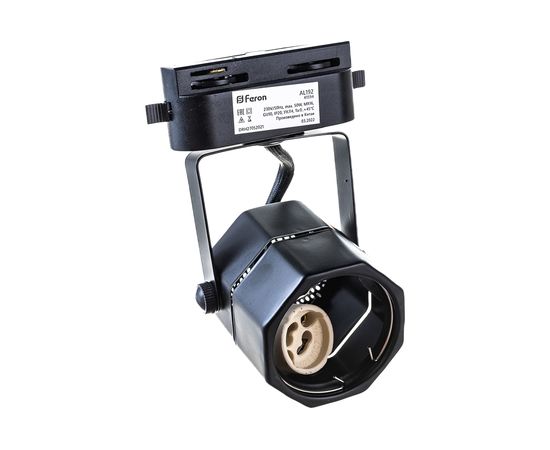 Трековый однофазный светильник на шинопровод FERON GU10, AL192, 50W, 230V, черный 41594 – изображение 11