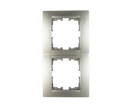 Двухместная горизонтальная рамка Lezard KARINA без вставок, матовое серебро 707-4300-147 – изображение 2