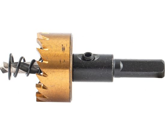 Коронка HSS с нитридтитановым покрытием по металлу 28 мм DENZEL 724106 – изображение 2