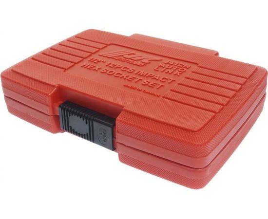 Набор головок ударных HEX 1/2"; H 4-19 мм, длина 60 мм, в кейсе 12 шт. JTC J412H – изображение 3