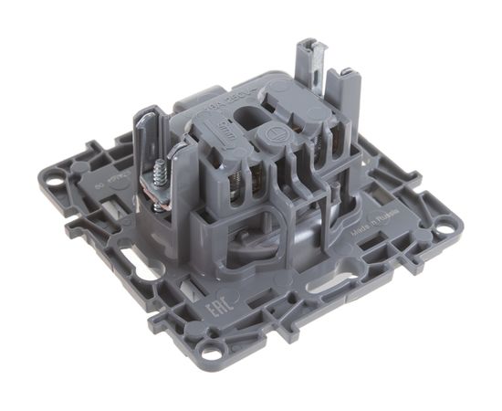 Механизм розетки Legrand 1-м СП Etika 2К 16 А защитные шторки без заземления винтовые зажимы алюминий Leg 672434 – изображение 4