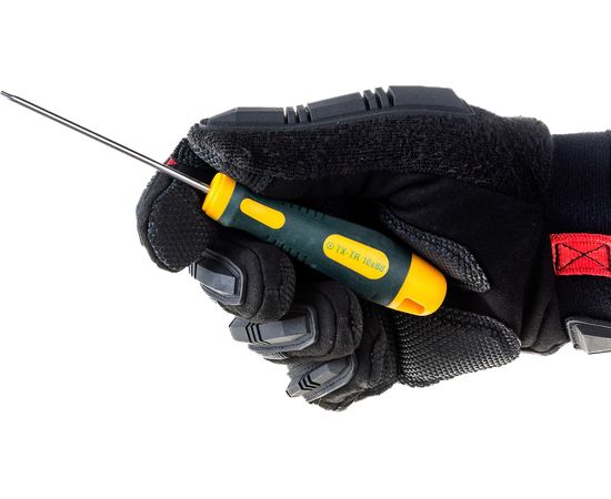 Отвертка Kraftool Expert Cr-Mo-V сталь двухкомпонентная противоскользящая рукоятка Torx Hole № 10x80 мм 250077-10-080 – изображение 4