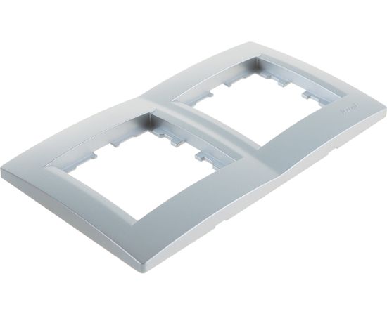 Двухместная горизонтальная рамка Lezard KARINA без вставок, матовое серебро 707-4300-147 – изображение 5