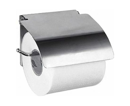 Настенный держатель для туалетной бумаги HAIBA с крышкой металлический, хром HB504 