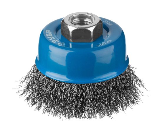 Щетка чашечная ПРОФЕССИОНАЛ (60 мм; М14; витая стальная проволока 0.3 мм) для УШМ ЗУБР 35261-060_z02 