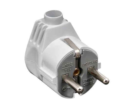 Усиленная угловая вилка EKF Proxima с заземлением, белая, 16А, 250В AVY16-10-r 