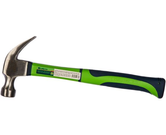 Молоток-гвоздодер СИБРТЕХ 450г фибергласовая обрезиненная рукоятка 10442 