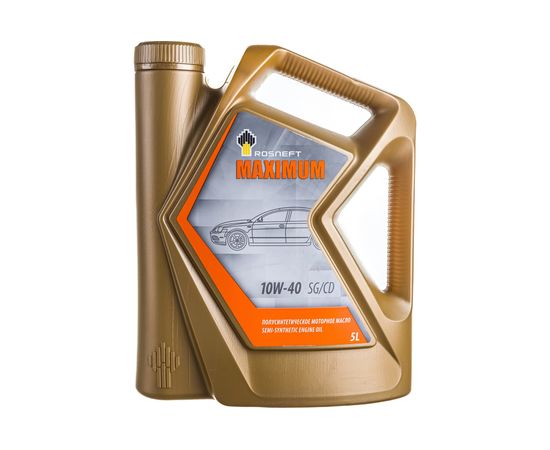 Моторное масло РОСНЕФТЬ Maximum 10W-40 SG-CD п-синт. кан. 5 л 40814350 