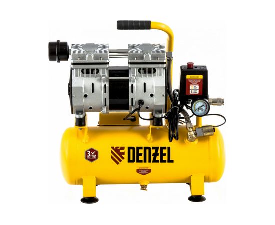 Безмасляный компрессор DENZEL DLS650/10 650 Вт, 120 л/мин, ресивер 10 л 58021 