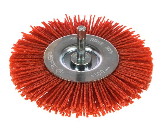 Щетка дисковая (100 мм; нейлоновая проволока с абразивным покрытием) для дрели ЗУБР 35161-100_z02 