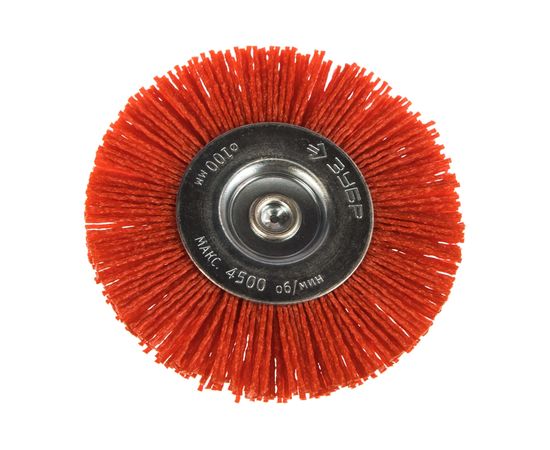 Щетка дисковая (100 мм; нейлоновая проволока с абразивным покрытием) для дрели ЗУБР 35161-100_z02 – изображение 2