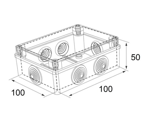 Распаячная влагозащищенная коробка MTG настенная 100x100x50 с болтами IP65 31394 – изображение 2