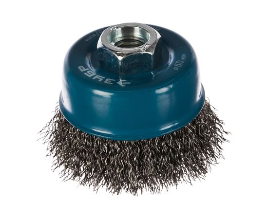 Щетка чашечная ПРОФЕССИОНАЛ (60 мм; М14; витая стальная проволока 0.3 мм) для УШМ ЗУБР 35261-060_z02 – изображение 3