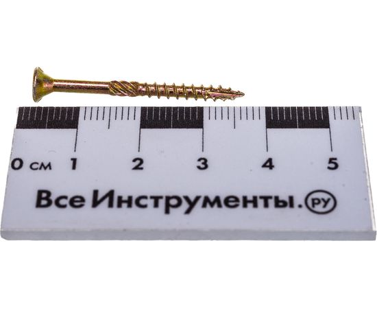 Конструкционный шуруп ЕВРОПАРТНЕР для дерева с фрезой потай ж/п Torx 10, 3.0х35 20шт T2 0624 1 – изображение 4