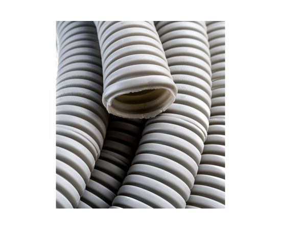 Гофрированная ПП труба Экопласт тяжелая, с зондом, диаметр 32мм, цвет серый 61132 – изображение 5