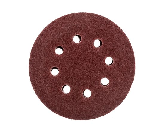 Круг шлифовальный на липучке по дереву/металлу 10 шт. (125 мм; P100; 8 отверстий) Gigant G-1019 – изображение 5