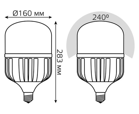 Лампа Gauss Elementary T160 95W 8800lm 6500K E40 Promo LED 1/8 60430 – изображение 6