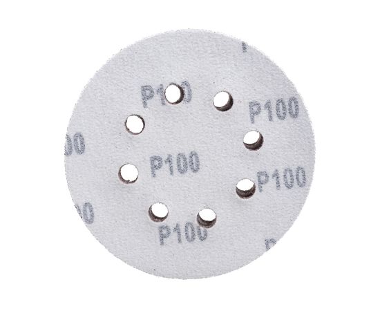 Круг шлифовальный на липучке по дереву/металлу 10 шт. (125 мм; P100; 8 отверстий) Gigant G-1019 – изображение 7