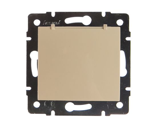 Розетка Lezard KARINA с заземлением, с крышкой, ПБТ, кремовый 707-0388-123B 