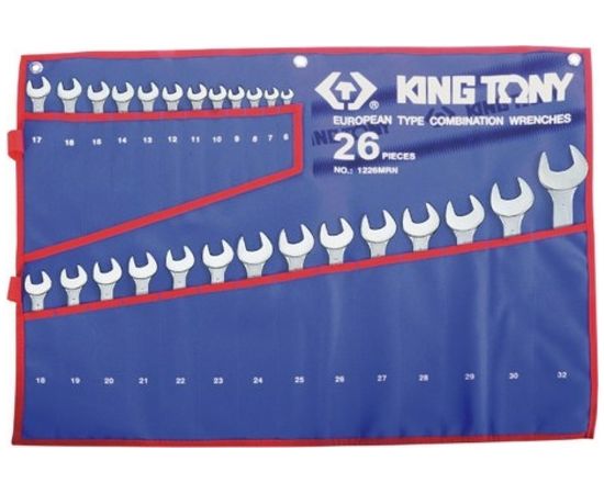 Набор комбинированных ключей KING TONY 6-32 мм 26 предметов 1226MRN 