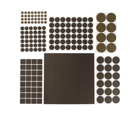 Самоклеящиеся накладки на мебельные ножки, набор "COMFORT" Stayer 175 шт, коричневые 40916-H175 