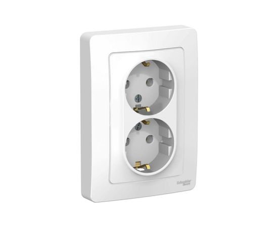 Двойная розетка Schneider Electric BLANCA с заземлением, без шторок, БЕЛЫЙ BLNRS001021 