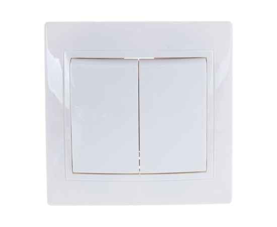 Двухклавишный выключатель IEK КВАРТА в сборе, скрытый монтаж, белый EVK20-K01-10-DM 