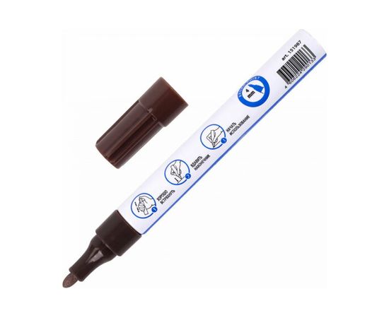 Лаковый маркер-краска BRAUBERG EXTRA paint marker 4 мм, коричневый, улучшенная нитро-основа, 151987 – изображение 2