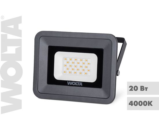 С��етодиодный прожектор WOLTA 20Вт 4000К IP65 1800 лм WFLS-20W/06 – изображение 2