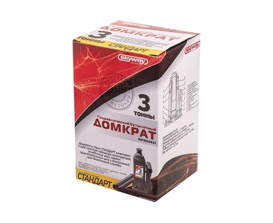 Гидравлический бутылочный домкрат SKYWAY 3т h 168-328 мм STANDART S01804021 – изображение 3