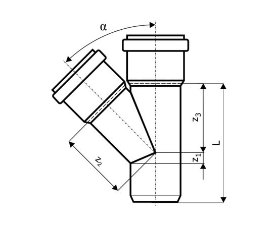 Канализационный тройник Ostendorf 67 градусов, 110х75 115310 – изображение 3