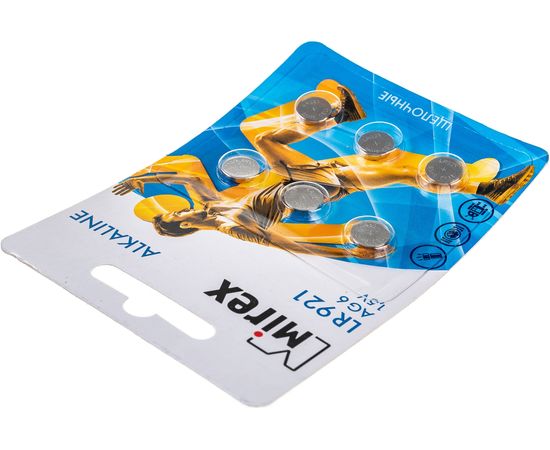 Батарея Mirex, щелочная AG6 / LR921 1,5V 6 шт ecopack 23702-LR921-E6 – изображение 3