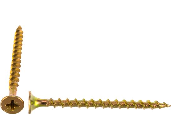 Саморезы с потайной головкой и крупным шагом Профикреп жёлтый цинк пакет, 3,5х51 10 шт 111987 – изображение 3