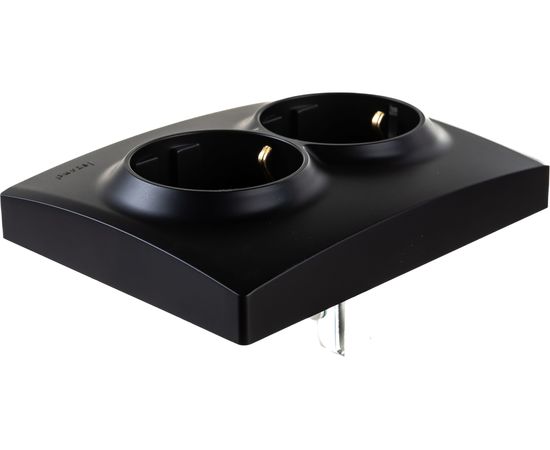 Двойная розетка Lezard KARINA с заземлением, ПБТ, чёрный бархат 707-4200-127B – изображение 3