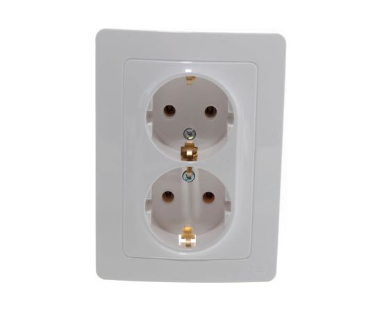Двойная розетка Schneider Electric BLANCA с заземлением, без шторок, БЕЛЫЙ BLNRS001021 – изображение 5