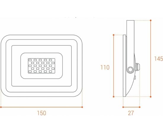 С��етодиодный прожектор WOLTA 20Вт 4000К IP65 1800 лм WFLS-20W/06 – изображение 6