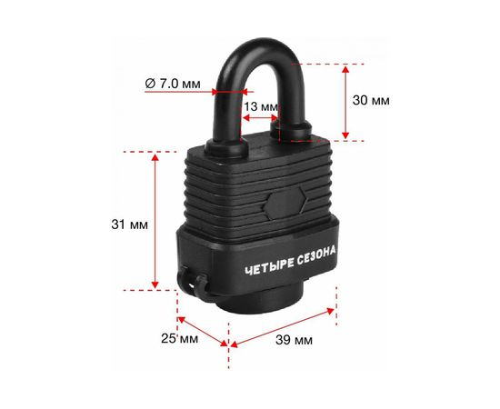 Навесной замок ЧЕТЫРЕ СЕЗОНА ВЗ-30 79-0113 – изображение 10
