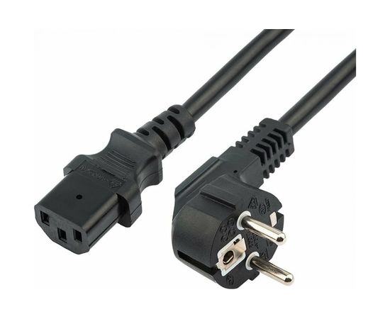 Сетевой шнур REXANT, евровилка угловая - евроразъем С13, кабель 3x1.5 мм.кв, длина 1.5 м 11-1138 