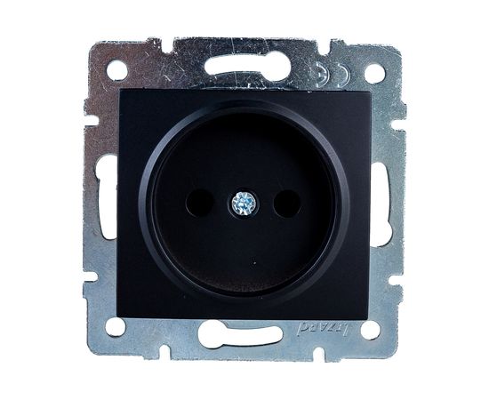 Розетка Lezard KARINA, без заземления, керамика чёрный бархат 707-4288-121 