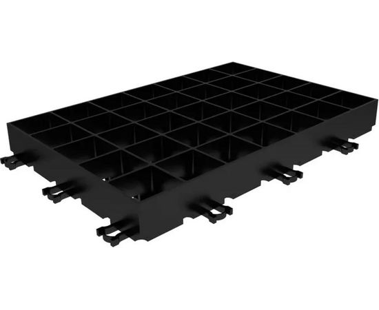 Газонная решетка Gidrolica 60х40х6,4 см - пластиковая черная клетка D400 602 