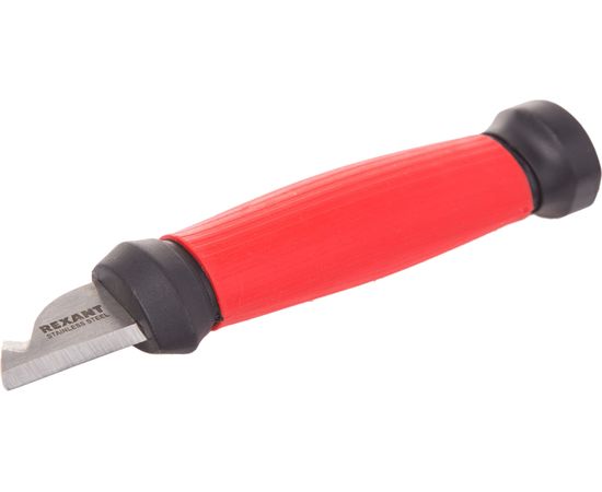 Нож монтажника REXANT нержавеющая сталь, двухсторонняя заточка, лезвие 33 мм 12-4931 