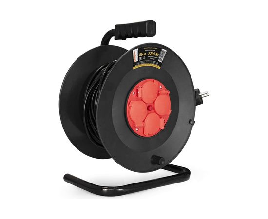 Удлинитель на катушке ExeGate industrial ECS-2-1R 4 евро с заземлением, IP44, 25м, 3х1,0мм2 286338 