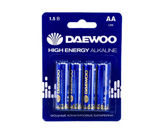 Алкалиновая батарейка DAEWOO LR 6 HIGH ENERGY Alkaline 2021 BL-4 5030329 