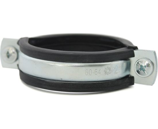 Сантехнический хомут для труб с гайкой СВК 2 М8 60-64 SVK-Fe050М8 