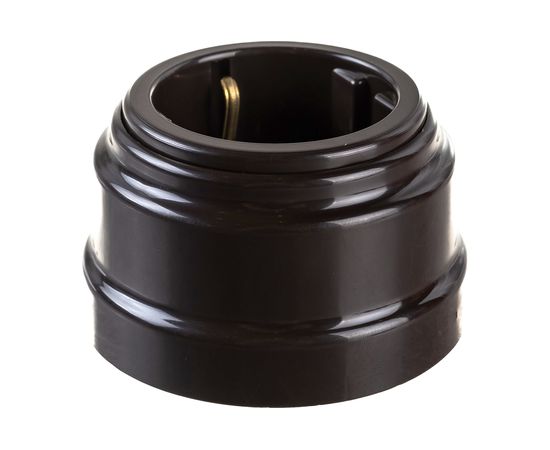 Розетка Bylectrica РА16-0206 1-местная с заз. контактом, со шторками 16А ОУ, серия РЕТРО, шоколад 