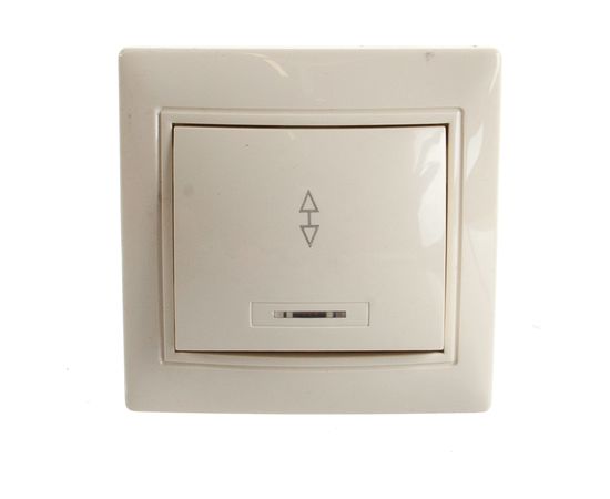 Проходной выключатель с подсветкой, 1 клавиша UNIVersal Севиль слоновая кость ivory Б-С0125 