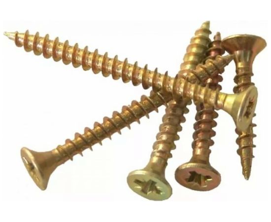 Шуруп vipкрепеж жёлтый цинк 6,0x45, 6 шт. 11402 VIP 