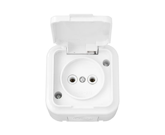 Розетка Bylectrica 1-местная ОУ IP44 серия Прочие изделия, белый, РА16-236 