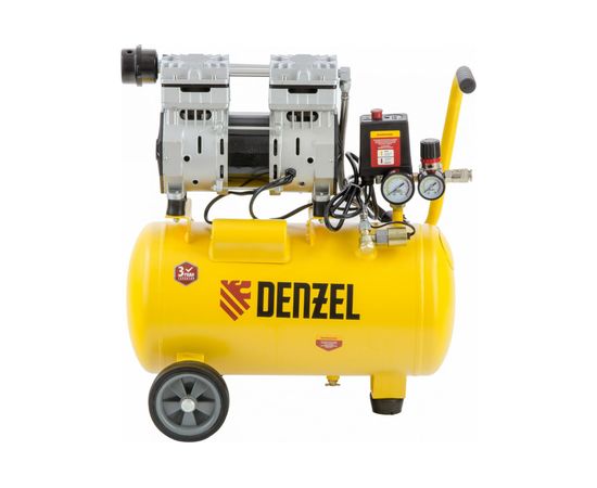 Безмасляный компрессор DENZEL DLS950/24 950 Вт, 165 л/мин, ресивер 24 л 58026 