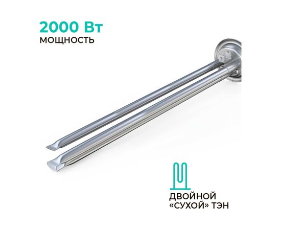 Накопительный водонагреватель TIMBERK нержавеющая сталь, 50л, горизонтальный, 2000W, сухой, SWH FSM8 50 H – изображение 2